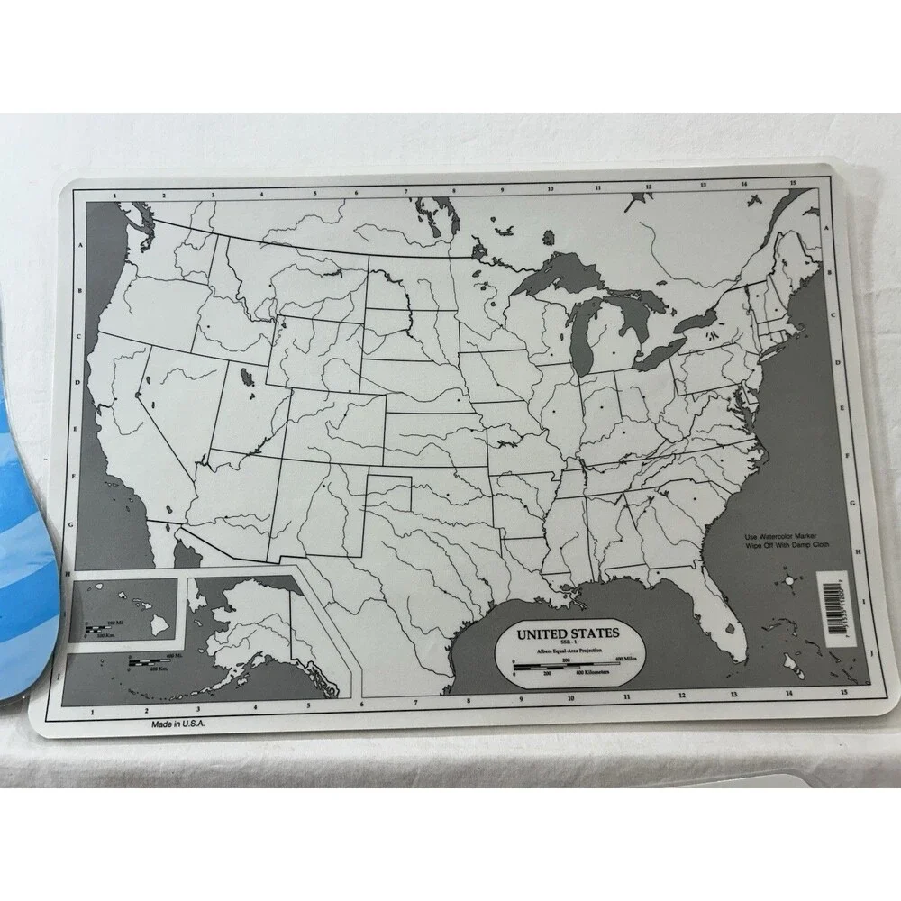 Lot 6 Vintage Educational Placemats Seasame Street USA Map Clock ABCs